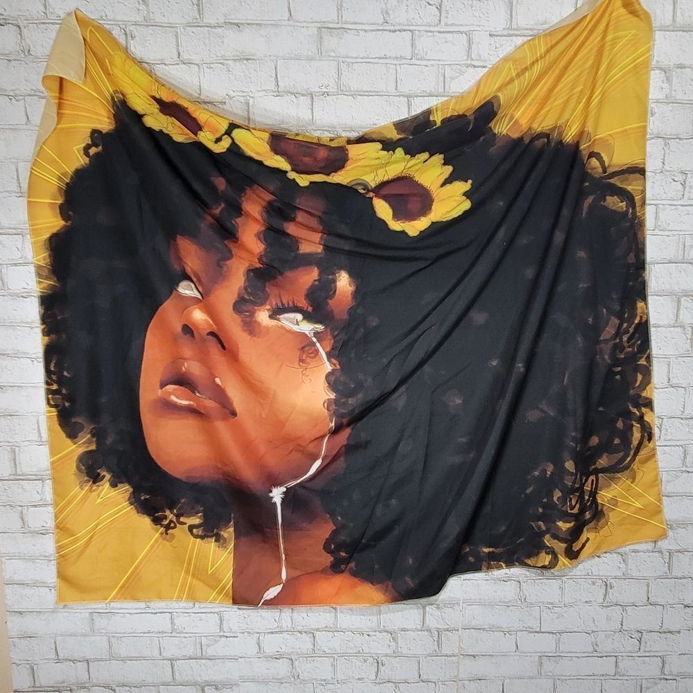 Graphic lady wall tapestry